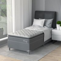 Cama Box com Colchão Solteiro Classic com Espuma D40 (62x88x188) Cinza