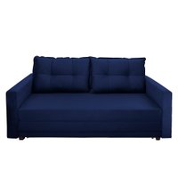 Sofá-Cama Casal 3 Lugares Trancoso Suede Azul