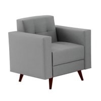 Poltrona Vitrola Suede Cinza