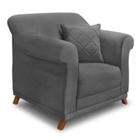 Poltrona Abruzzo Suede Cinza