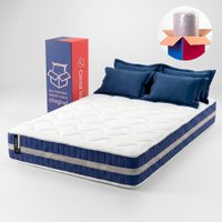 Colchão Casal Serena 138x188x21 Boost Tech de Molas Ensacadas Azul Cama inBox