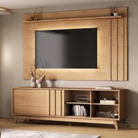 Conjunto Rack e Painel Parede Ventura Carraro Cedro