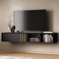 Rack Suspenso para TV Linea Carraro Preto Touch