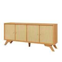 Balcão Buffet 180cm com Palha Hexagonal Natural Carvalho Rosé Dalla Costa