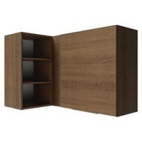 Armário Aéreo de Canto para Quarto 1 Porta e 3 Nichos Rustic Neo Madesa