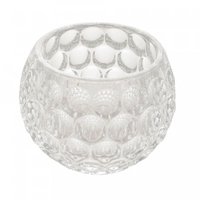 Porta Velas de Cristal Bolhas 11x9cm Lyor Mesa de Jantar Apa