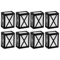 Kit 8 Arandelas Luminária Preto Grade X Lente Leitosa Termoplástico Área Externa Interna E27 Onix Di