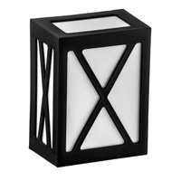Arandela Luminária Preto Grade X Lente Leitosa Onix Parede Termoplástico E27 Dital