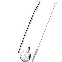 Bomba Inox Desmontável Com Botão Tubo Chupeta Dupla Bojo Redondo Cano Com 8mmx21Cm