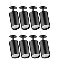 Jogo 8 Spots para Teto de Embutir Preto Alumínio Iluminação Par20 Bivolt Neo Dital