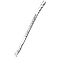 Bomba Inox Chata Trabalhada Chupeta Simples Bojo Serrilhado Cano De 8mmx19Cm