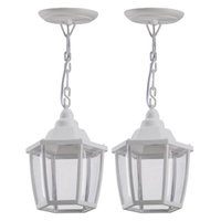 2 Luminárias Pendentes Teto E27 Branca Aberta Heritage Sala Iluminação Varanda