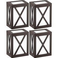 Kit 4 Luminárias Grade X E27 Dital Termoplástico Marrom Externas Internas Onix Dital