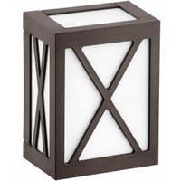 Luminária Arandela Grade X Termoplástico Lente Leitosa Marrom Onix E27 Dital