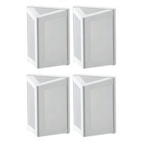 Kit 4 Arandelas Luminárias Triangulares Parede Branco Lente Leitosa E27 Dital Smart