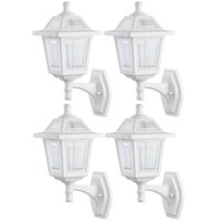 Kit 4 Luminárias de Parede Clássica Arandela Branca Suporte Inferior Dital Termoplástico