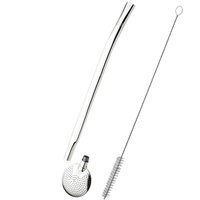 Bomba Inox Desmontável Lisa Chata Chupeta Simples Bojo Redondo Cano De 8mmx23Cm