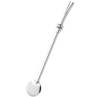 Bomba Inox Com Botão Cuia Chupeta Simples Bojo Redondo Cano Com 8mmx22Cm