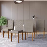 Conjunto 4 Cadeiras de Jantar com Pés em MDF Estofadas Fidelitá Itália Freijó/Cacau