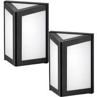 Kit 2 Luminárias Leitosas Externas Parede Triangulares E27 Halls Decks Jardins