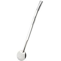Bomba Inox Chata Com Botão Tubo Chupeta Dupla Bojo Redondo Cano De 8mmx22Cm
