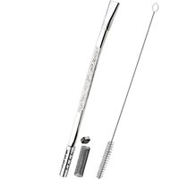 Bomba Inox Desmontável Chata Trabalhada Chupeta Dupla Bojo Mola Cano Com 8mmx22Cm