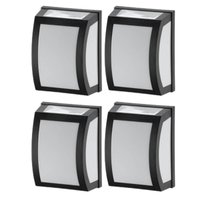 Kit 4 Luminárias Arandela de Parede Lente Leitosa Preto Oval E27 Smart Dital
