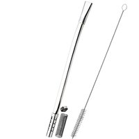Bomba Inox Desmontável Chata Lisa Chupeta Dupla Bojo Mola De 8mmx22Cm