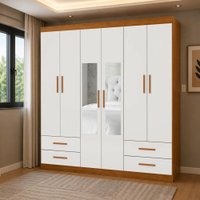 Closet Casal Lu 06 Portas  04 Gavetas  com Espelhos Carioca M&oacute;veis