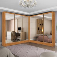 Closet Casal Duplo Dubai 06 Portas 06 Gavetas Com Espelhos Premium Carioca M&oacute;veis