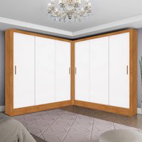 Closet Casal Duplo Dubai 06 Portas 06 Gavetas Carioca Móveis - Cinamomo Branco