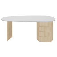 Mesa Escrivaninha Organica 4 Gavetas 183 cm Carvalho Branco Artany