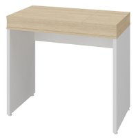 Mesa Escrivaninha Escritorio Tampo Com Abertura 85 cm Carvalho Branco Artany