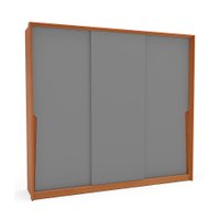 Guarda-Roupa Casal Porto 3 Portas 4 Gavetas Freijó e Cinza
