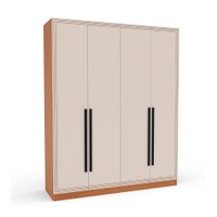 Guarda-Roupa Casal Valência 4 Portas 4 Gavetas Freijó e Creme