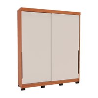 Guarda-Roupa Casal Madrid 2 Portas 2 Gavetas Freijó e Creme