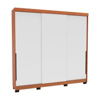 Guarda-Roupa Casal Madrid 3 Portas 4 Gavetas Freijó e Branco