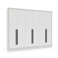 Guarda-Roupa Casal Valência 6 Portas 4 Gavetas Branco