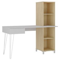 Mesa Escrivaninha Escritorio 1 Gaveta 4 Nichos 138 cm Terrazza Carvalho Artany