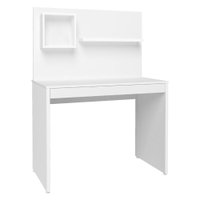 Mesa Escrivaninha 1 Gaveta Com Painel 100 cm Branco Artany