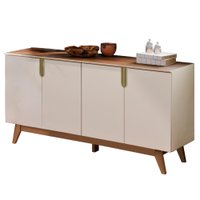 Balcao Buffet 4 Portas 160 cm Recife Off White Amendoa MOBLER