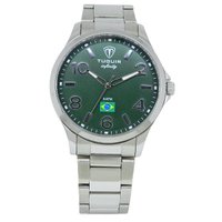 Relógio Masculino de Aço Tuguir Analógico Infinity TGI37228 Prata e Verde