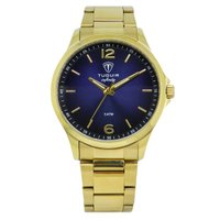 Relógio Masculino de Aço Tuguir Analógico Infinity TGI37223 Dourado e Azul