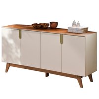 Balcao Buffet 4 Portas 160 cm Recife Off White Canela MOBLER