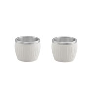 Kit de 2 Xícaras para Café Tramontina em Aço Inox Branco 80 ml
