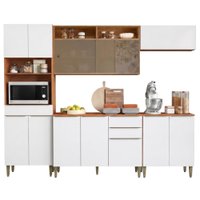 Armário de Cozinha Completa 12 Portas 3 Gavetas 100% MDF Reflecta Clara