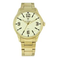 Relógio Masculino de Aço Tuguir Analógico Infinity TGI37240 Dourado e Branco