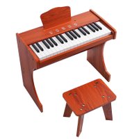 Piano Digital Infantil de Madeira 37 Teclas com Painel Touch Rhythmic