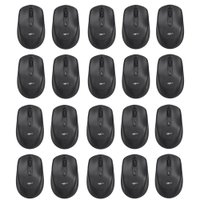 Kit 100 Mouses Sem Fio Recarregável Mega M180 Preto DPI Ajustável