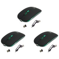 Kit 3 Mouses Sem Fio Recarregável Mega M185 com Led DPI Ajustável